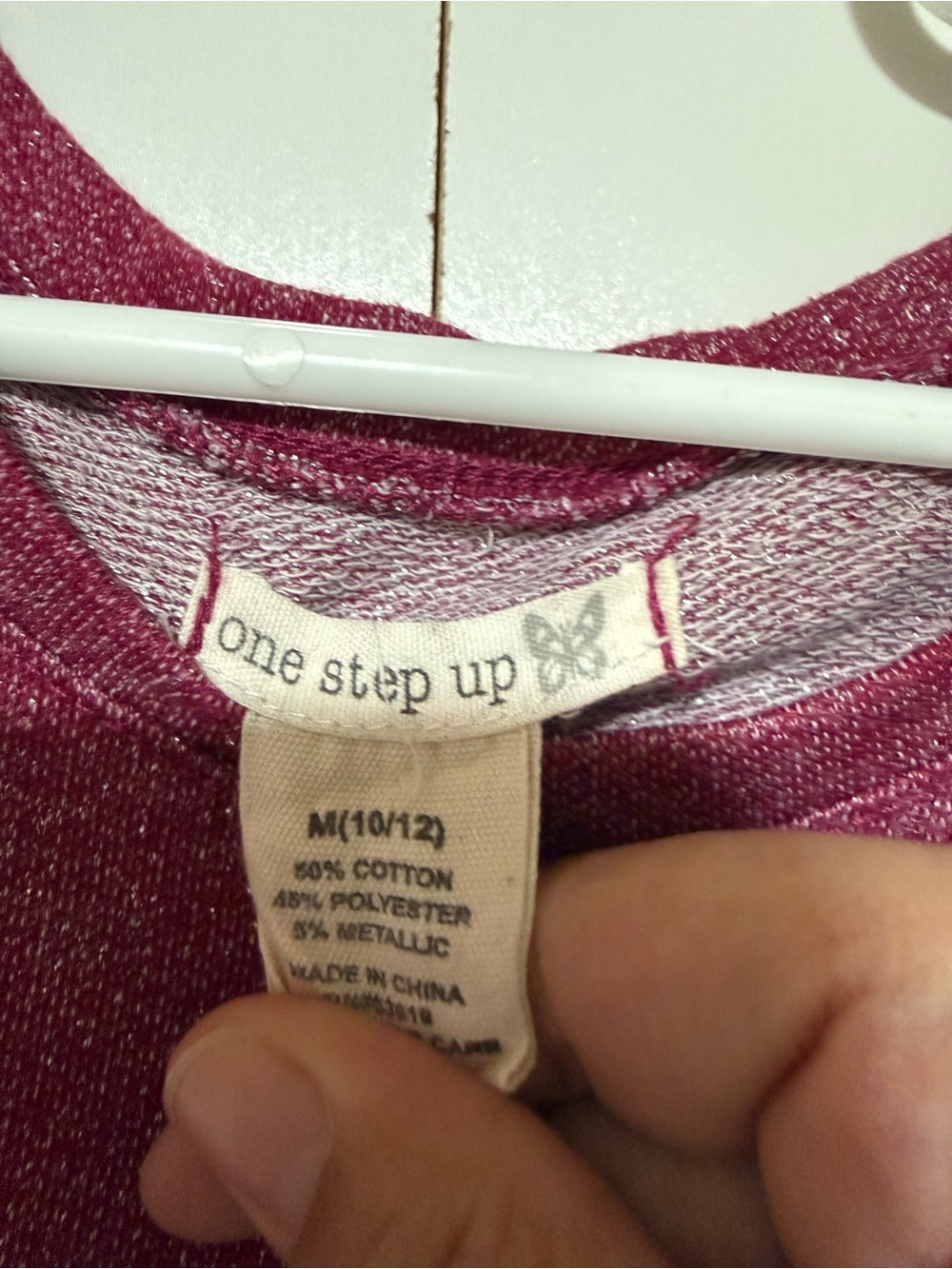 One Step up Heather Raspberry Cold-Shoulder Long Sleeve Top - Picture 3 of 3